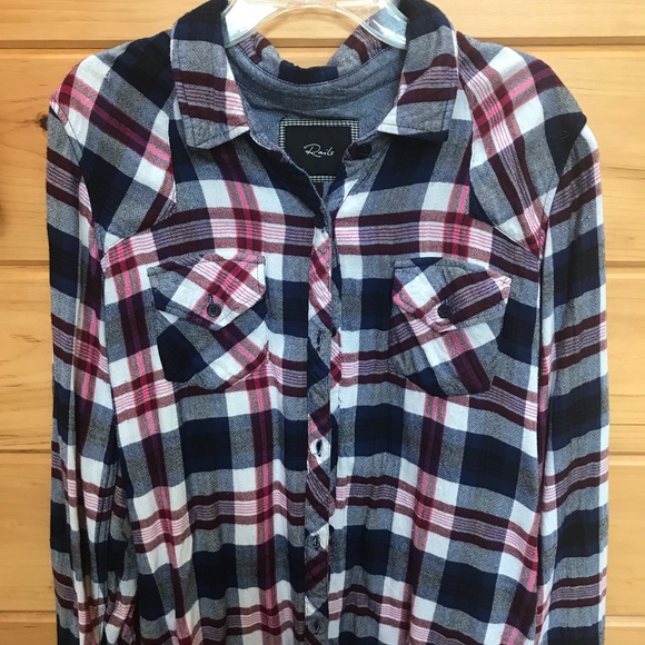 Rails Tops - Rails size Large red white and blue